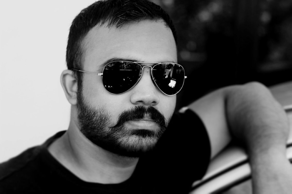 Black designer sunglasses close-up